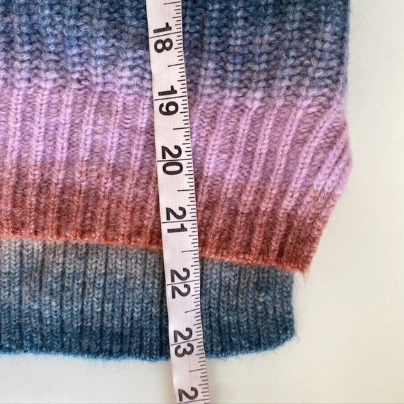 Madewell Space Dyed Button Shoulder Wool Alpaca Sweater Sz M Pink & Rust NB392 - Picture 10 of 10